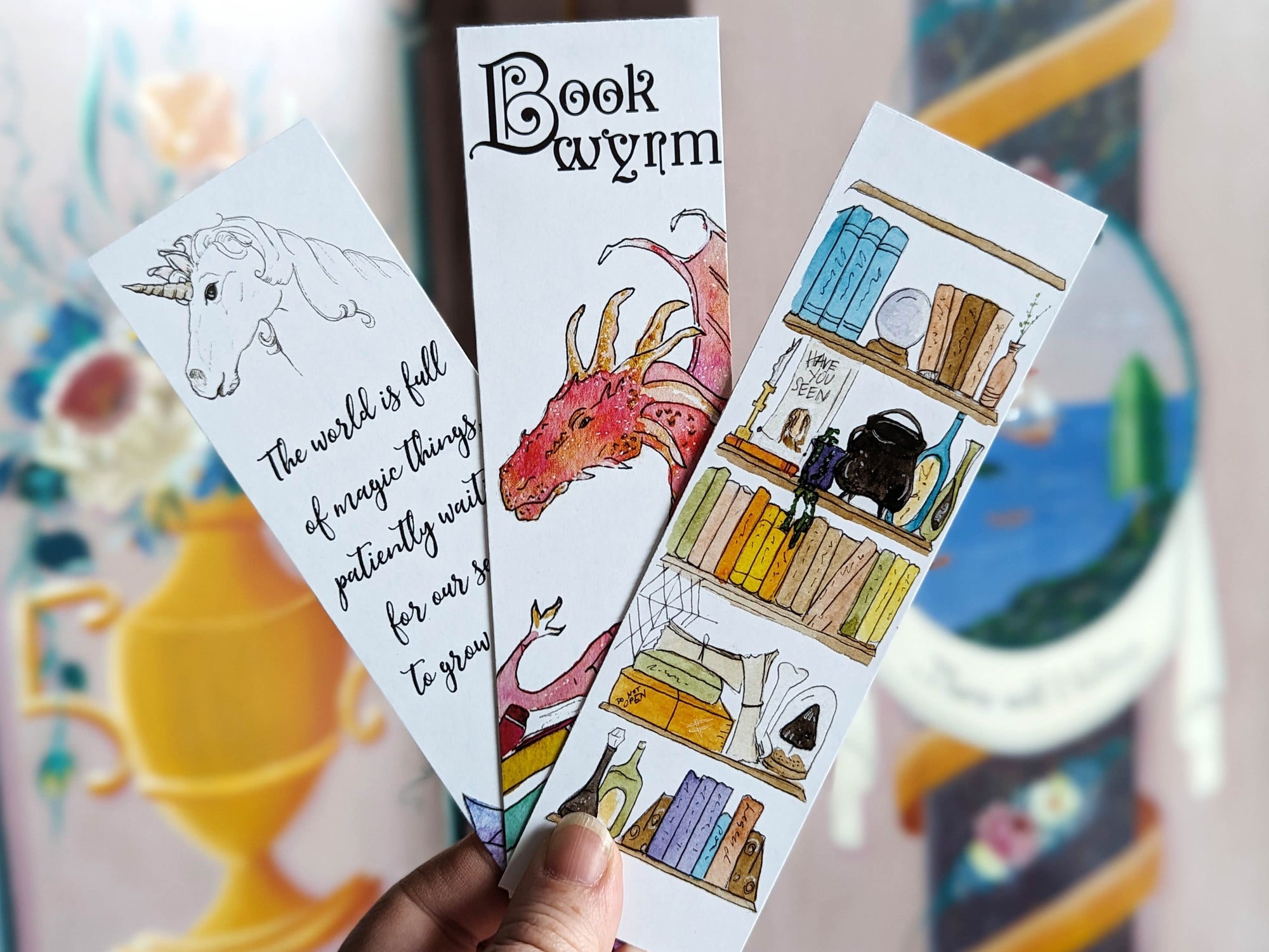 Magical Bookish Creatures Set of 3 Bookmarks