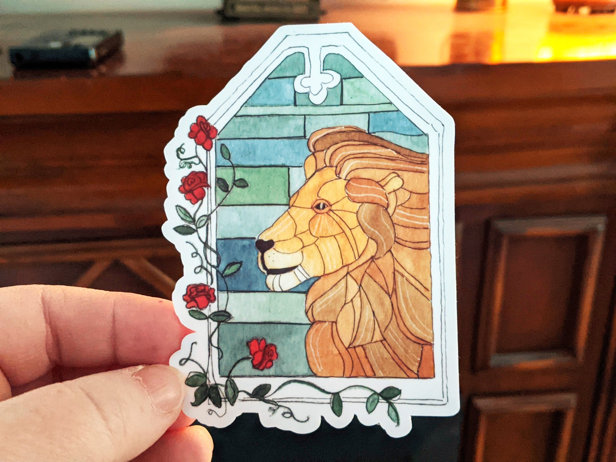 Lion Stained Glass Sticker