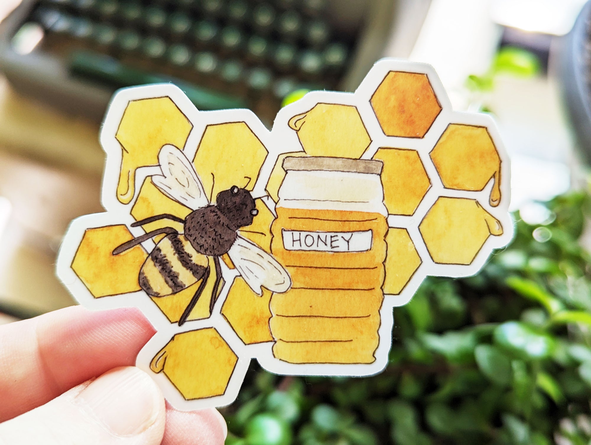 Honeybee & Honeycomb Sticker