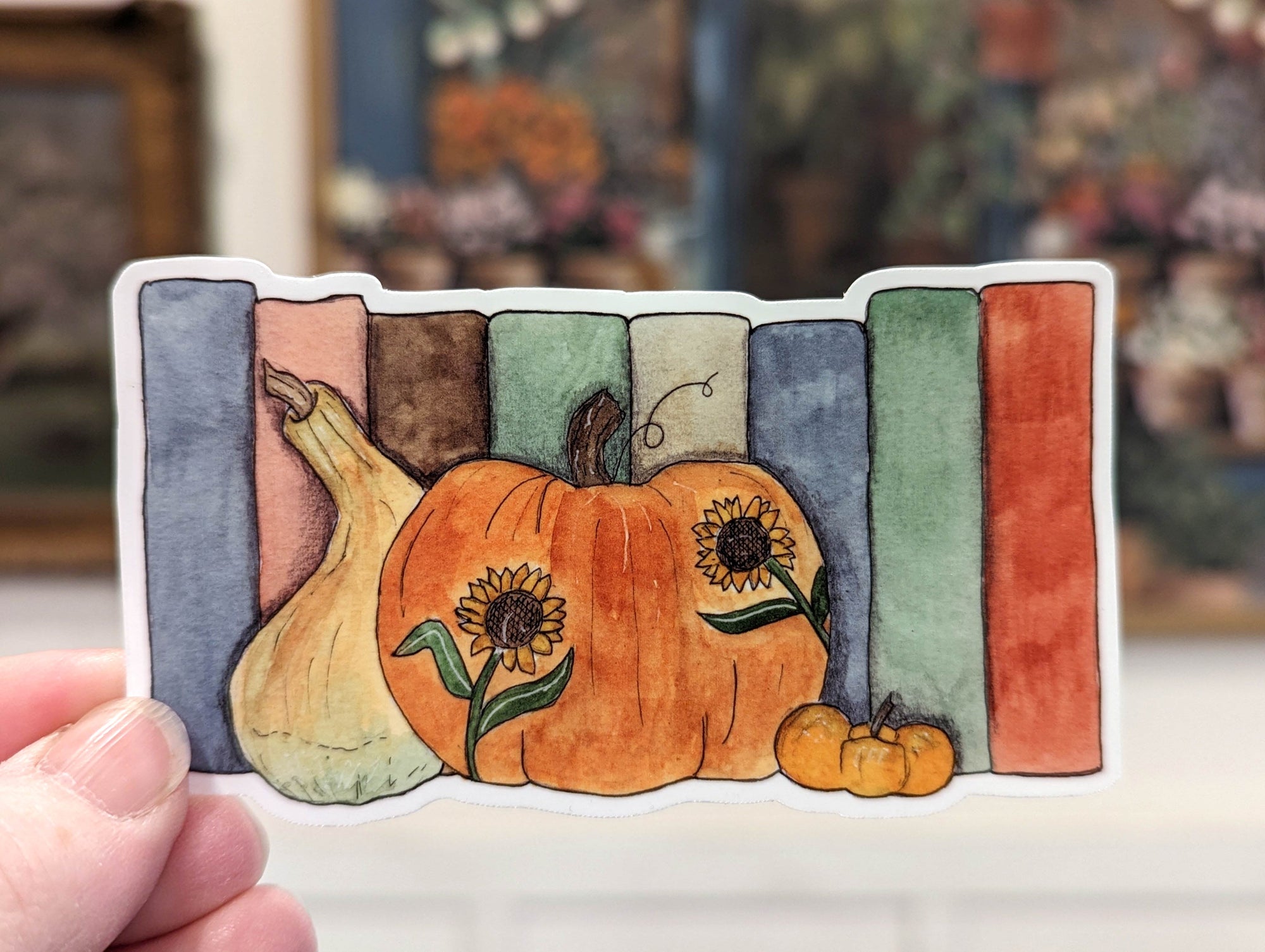 Autumn Pumpkins & Books Sticker