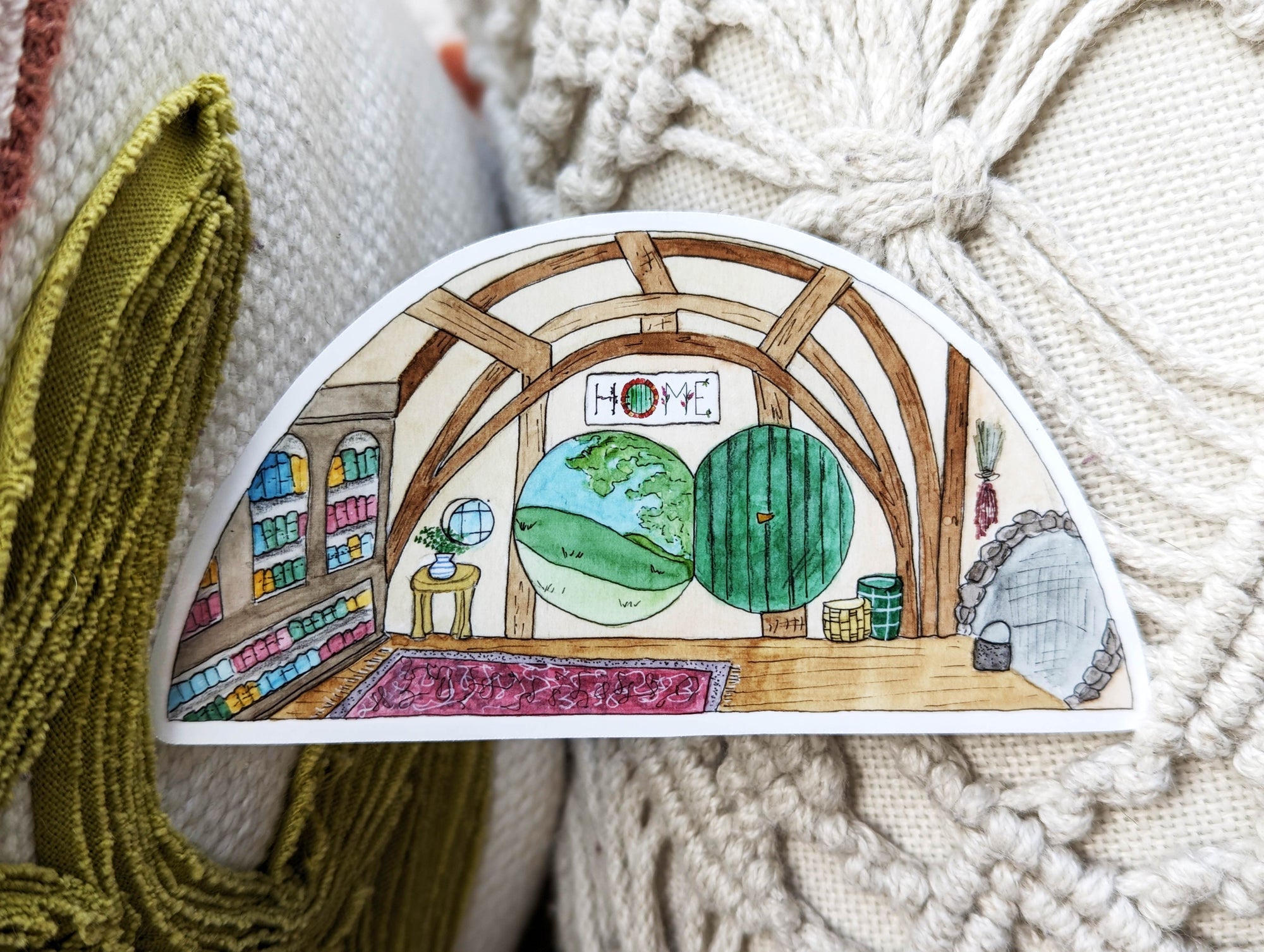 Hobbit Hole Library Sticker