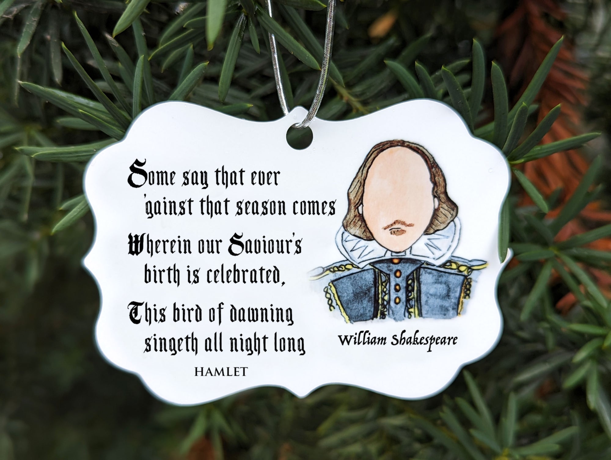 William Shakespeare Christmas Ornament