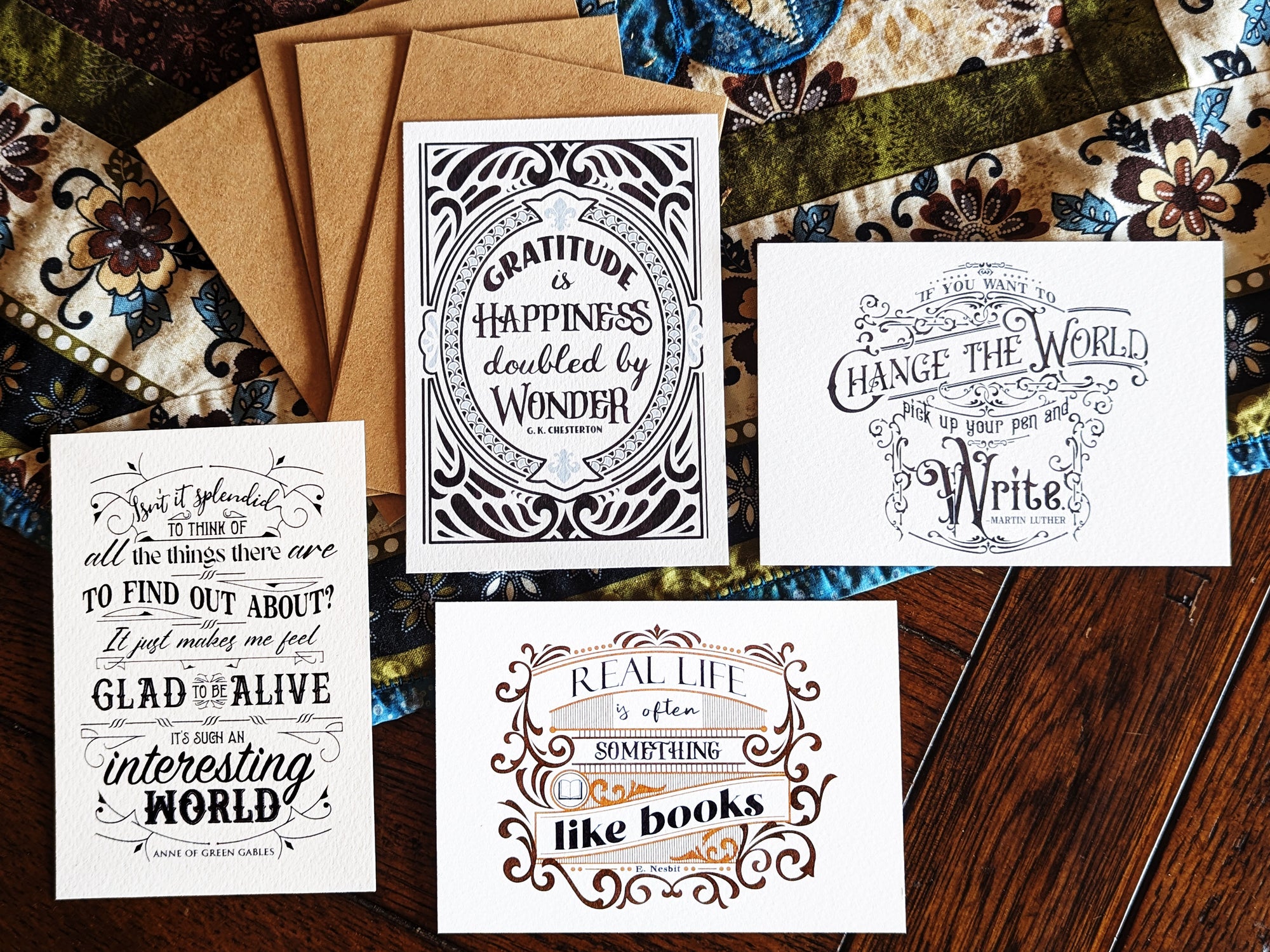 Favorite Quotes Note Cards / Mini Prints (Pack of 4)