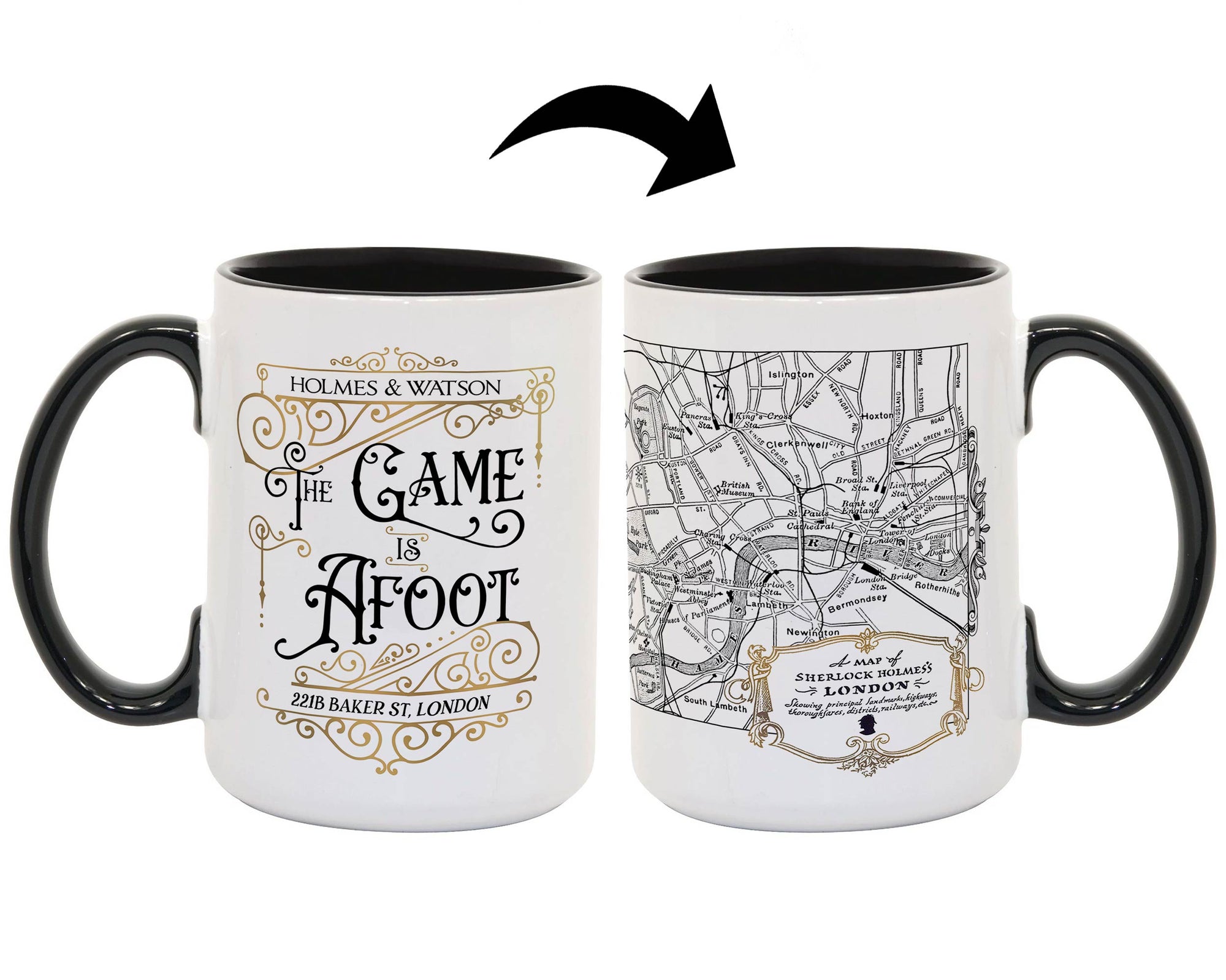 Sherlock Holmes London Map Coffee Mug