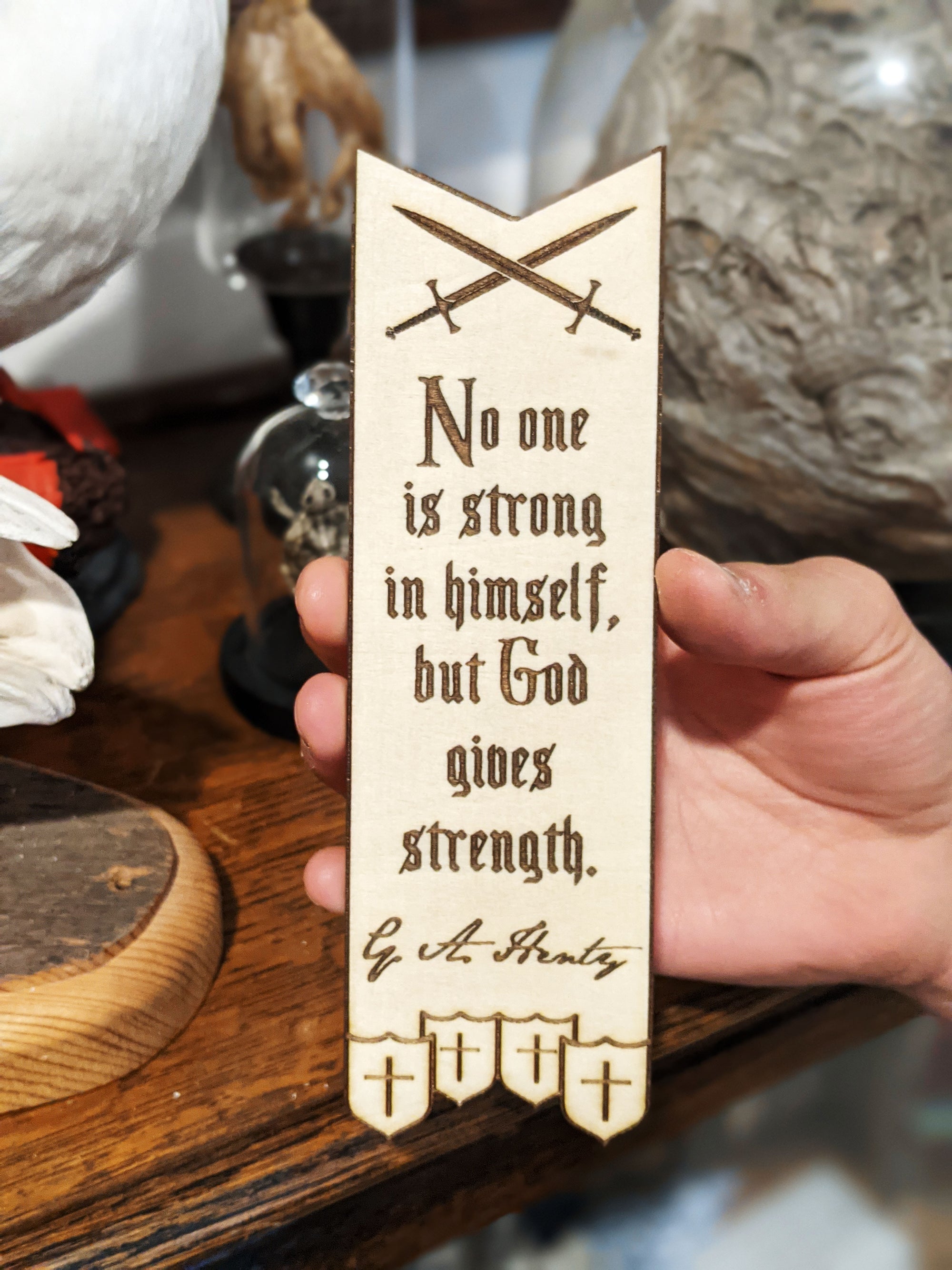G. A. Henty Quote Wooden Bookmark