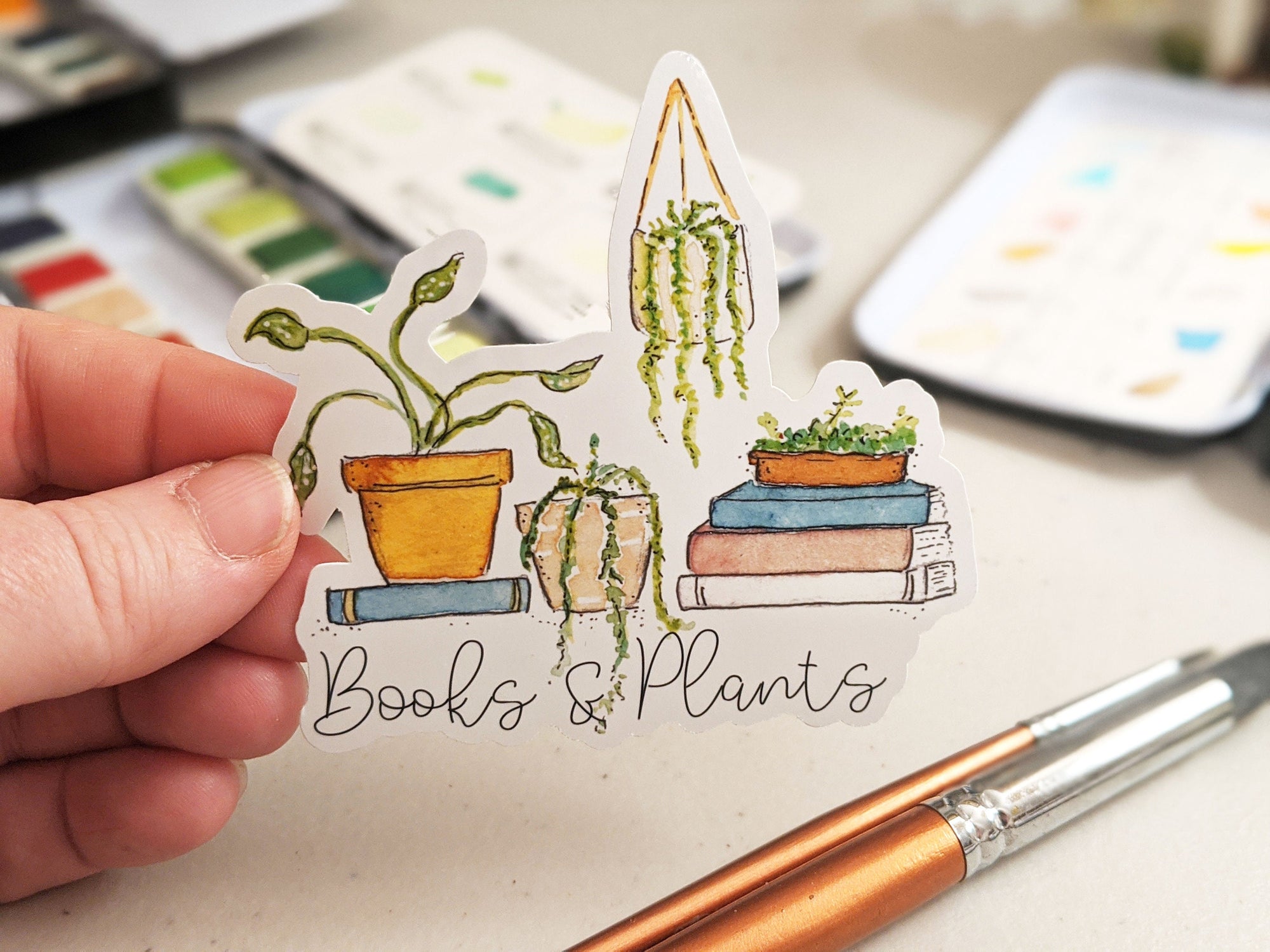 Books & Plants Sticker