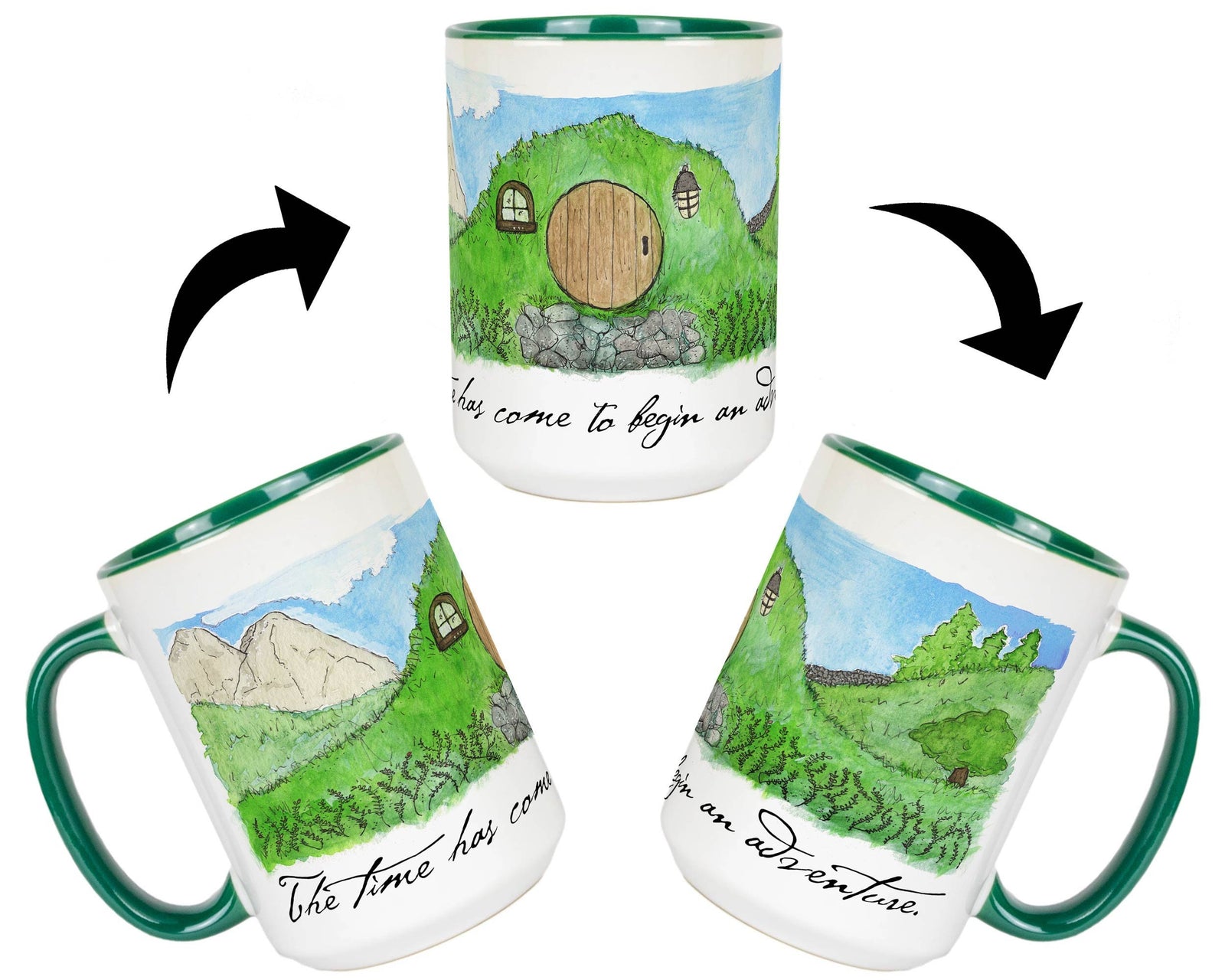 Lord of the Rings Mug, Middle Earth Mug, Hand Painted Coffee Mug, LOTR Mug,  Hand Painted Mug, may the Hair on Your Toes Never Fall Out 